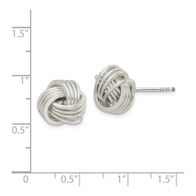 Sterling Silver Knot Stud Earrings – view 5