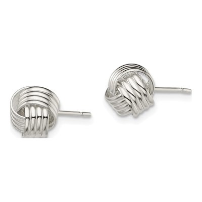 Sterling Silver Love Knot Stud Earrings – view 3