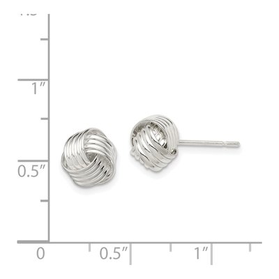 Sterling Silver Love Knot Stud Earrings – view 5