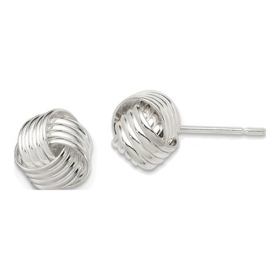 Sterling Silver Love Knot Stud Earrings