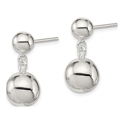Sterling Silver Round Dangle Earrings – view 3