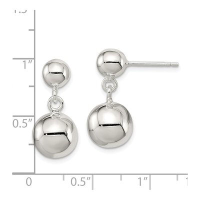 Sterling Silver Round Dangle Earrings – view 5
