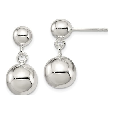 Sterling Silver Round Dangle Earrings