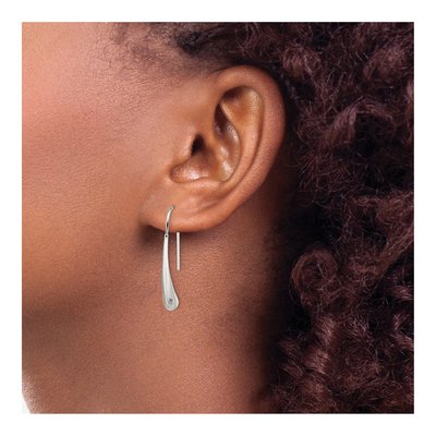 Sterling Silver Teardrop Threader Earrings – view 4