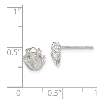 Sterling Silver Mini Frog for Girls Stud Earrings – view 5