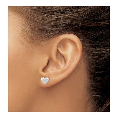 Sterling Silver Girls' Heart Stud Earrings – view 4