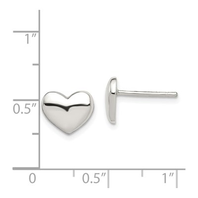 Sterling Silver Girls' Heart Stud Earrings – view 5