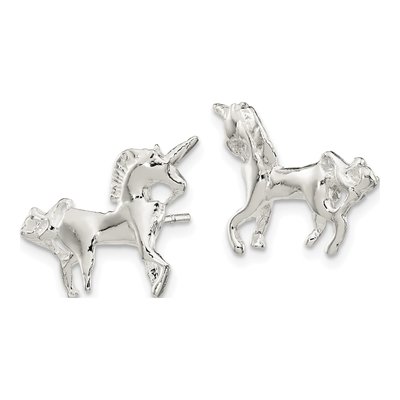 Sterling Silver Unicorn Mini Stud Earrings – view 3