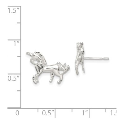Sterling Silver Unicorn Mini Stud Earrings – view 5