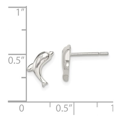 Sterling Silver Girls' Dolphin Stud Earrings – view 5
