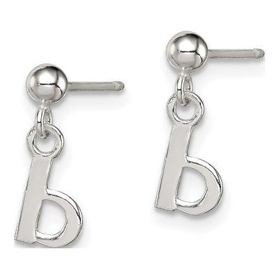 Sterling Silver Letter B Dangle Earrings – view 3