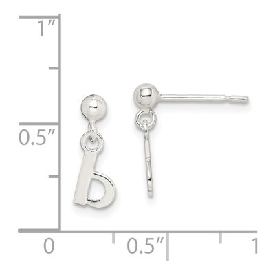Sterling Silver Letter B Dangle Earrings – view 5