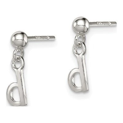 Sterling Silver Letter D Dangle Earrings – view 3