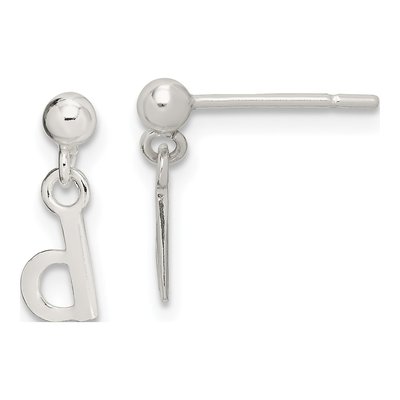 Sterling Silver Letter D Dangle Earrings