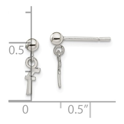 Sterling Silver Initial F Dangle Earrings – view 5