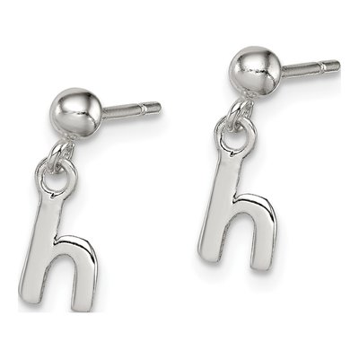 Sterling Silver Letter H Dangle Earrings – view 3