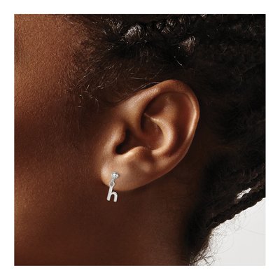 Sterling Silver Letter H Dangle Earrings – view 4