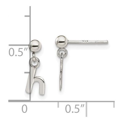 Sterling Silver Letter H Dangle Earrings – view 5