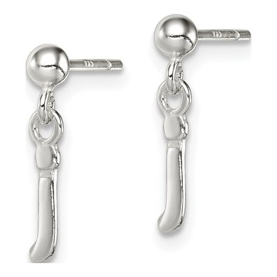 Sterling Silver Initial J Dangle Earrings – view 3