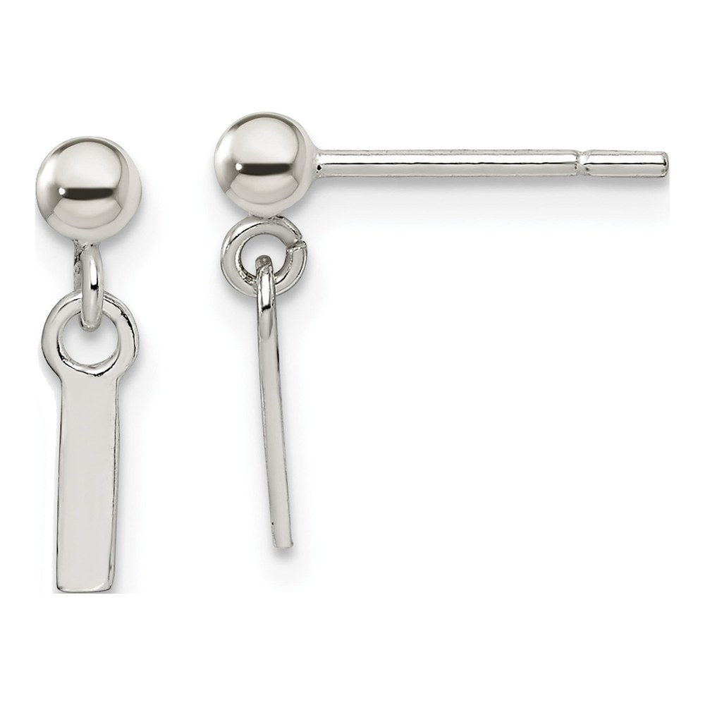 Sterling Silver Letter L Dangle Earrings