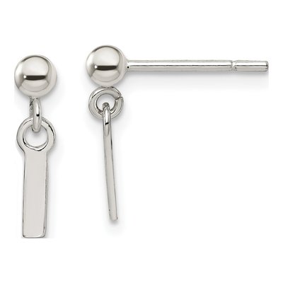 Sterling Silver Letter L Dangle Earrings
