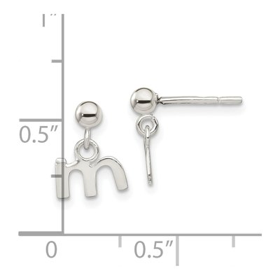 Sterling Silver Initial M Dangle Earrings – view 5