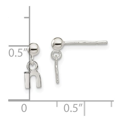 Sterling Silver Letter N Dangle Earrings – view 5