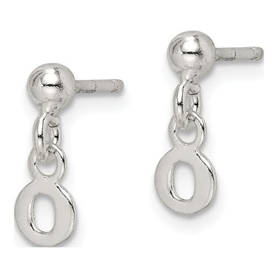 Sterling Silver Initial O Dangle Earrings – view 3