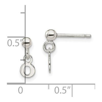 Sterling Silver Initial O Dangle Earrings – view 5
