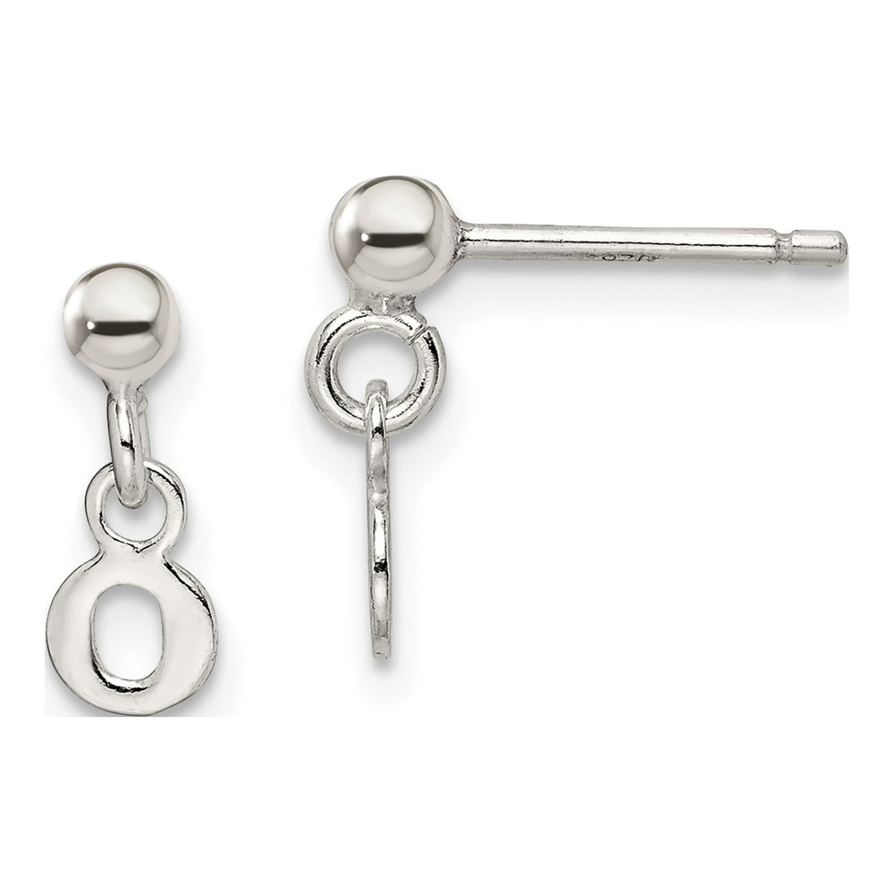 Sterling Silver Initial O Dangle Earrings