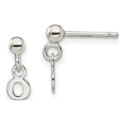 Sterling Silver Initial O Dangle Earrings