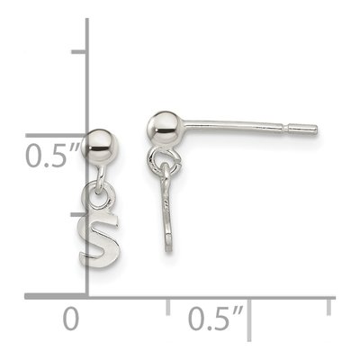 Sterling Silver Initial S Dangle Earrings – view 5