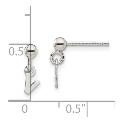 Sterling Silver Initial V Dangle Earrings – view 5