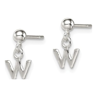 Sterling Silver Letter W Dangle Earrings – view 3