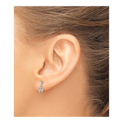Sterling Silver Letter W Dangle Earrings – view 4