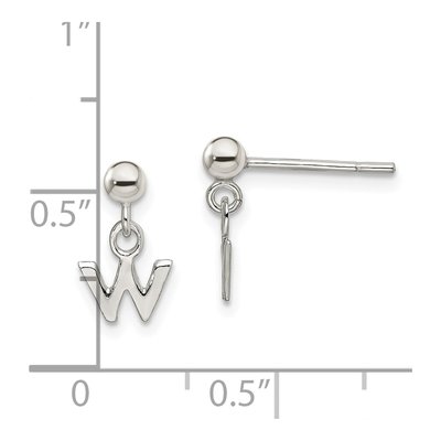 Sterling Silver Letter W Dangle Earrings – view 5