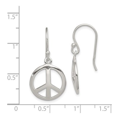 Sterling Silver Peace Sign Dangle Earrings – view 5