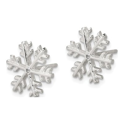 Sterling Silver CZ Snowflake Stud Earrings – view 3