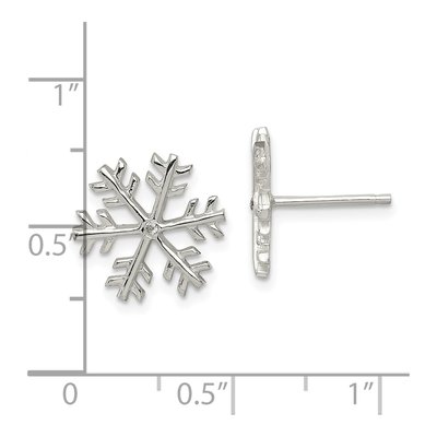 Sterling Silver CZ Snowflake Stud Earrings – view 5
