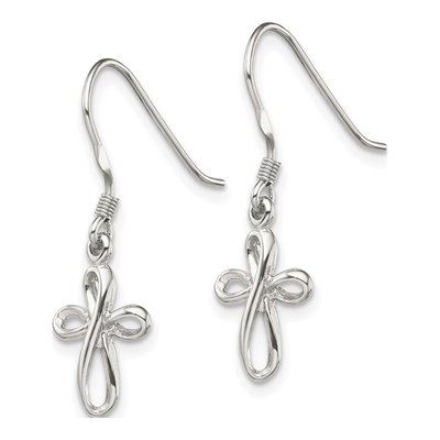 Sterling Silver Cross Dangle Earrings – view 3