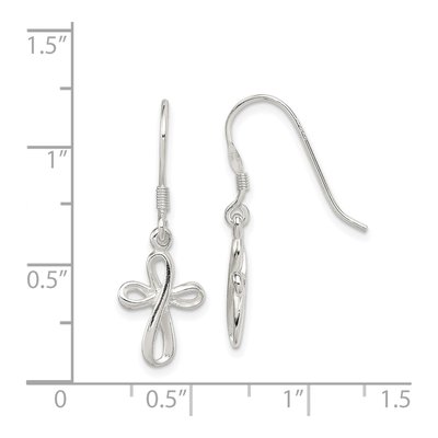 Sterling Silver Cross Dangle Earrings – view 5