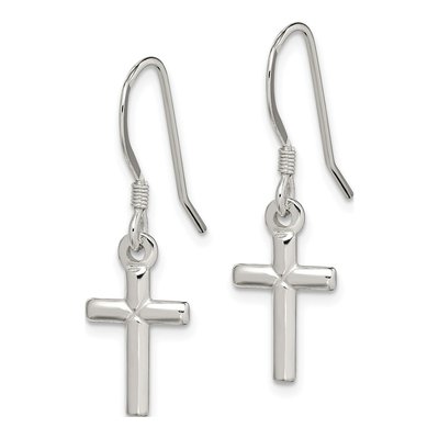 Sterling Silver Latin Cross Dangle Earrings – view 3