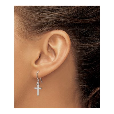 Sterling Silver Latin Cross Dangle Earrings – view 4