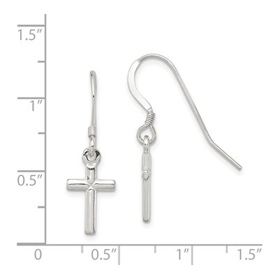 Sterling Silver Latin Cross Dangle Earrings – view 5