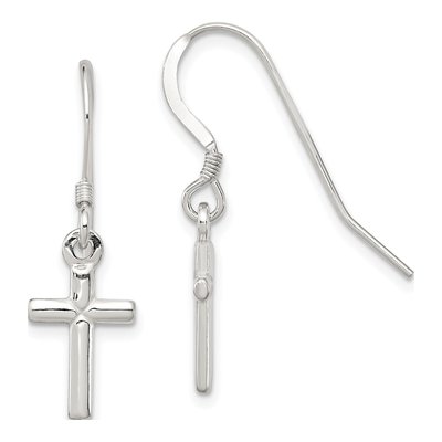 Sterling Silver Latin Cross Dangle Earrings