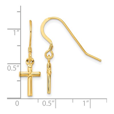 Gold-Plated Sterling Silver Cross Dangle Earrings – view 5