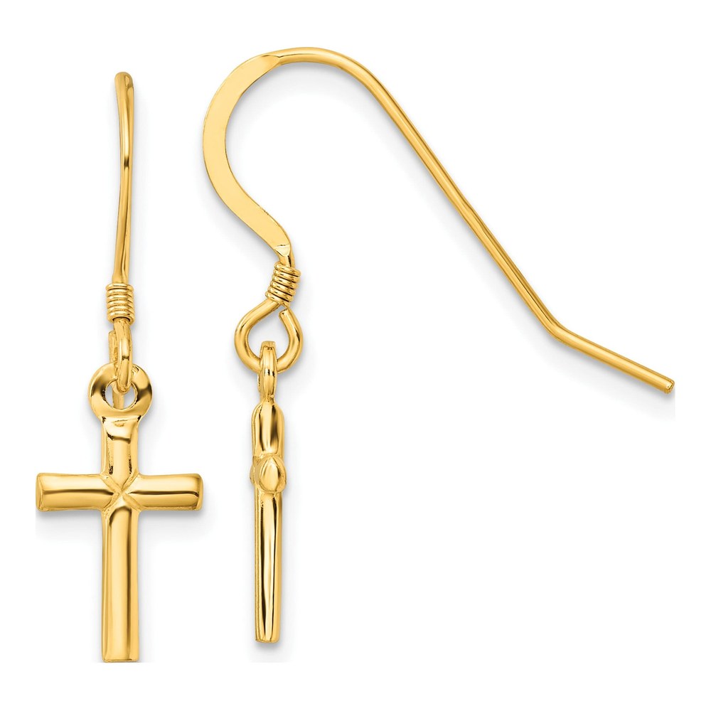 Gold-Plated Sterling Silver Cross Dangle Earrings