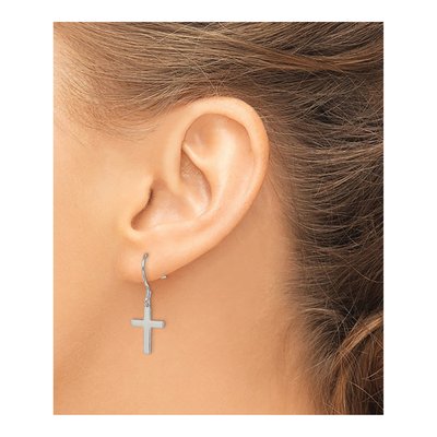Sterling Silver Cross Dangle Earrings – view 4