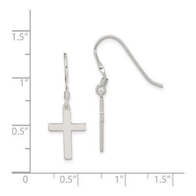 Sterling Silver Cross Dangle Earrings – view 5