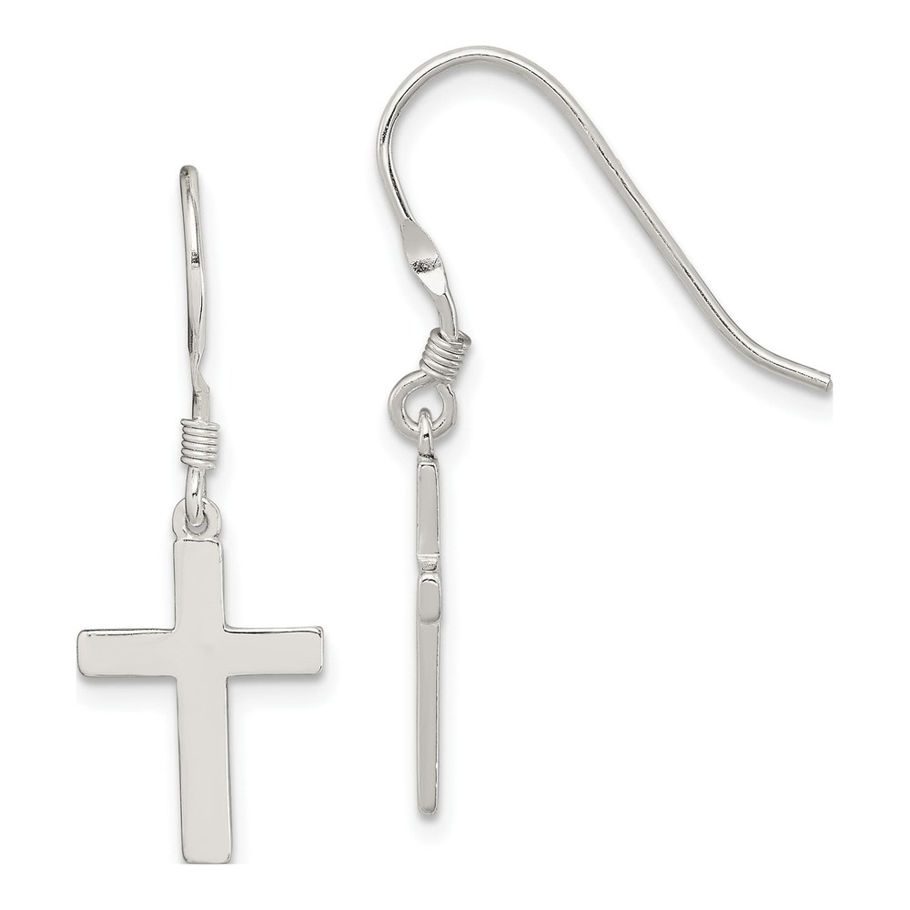 Sterling Silver Cross Dangle Earrings